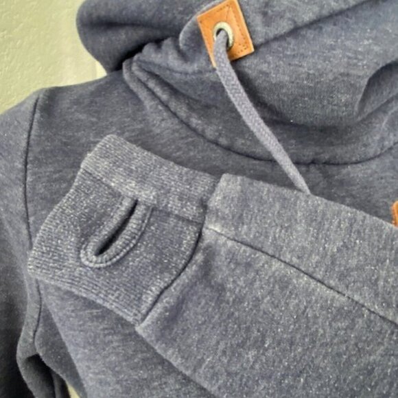 VOLCOM Tower Blue Pullover Fleece Hoodie Storm Blue XS - Picture 9 of 13